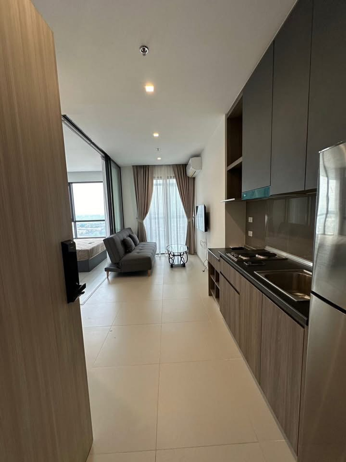 For RentCondoNonthaburi, Bang Yai, Bangbuathong : 🌟Grow Rattanathibet, 12th floor, High Rise condo, room size 35 sq m. ✅ Available, ready to move in.