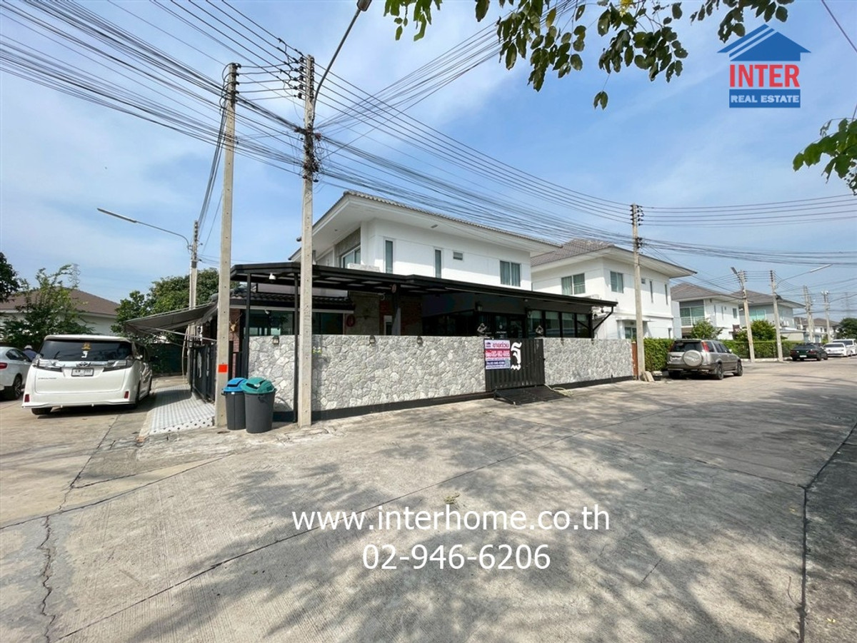 For SaleHousePattaya, Bangsaen, Chonburi : 2-story detached house, 43.8 sq m, Pruksa Nara Village. Nong Mon-Chonburi Soi 11, near Eastern Seaboard Nursing School, Sukhumvit Road, Saensuk Road, Mueang Chonburi, Chonburi