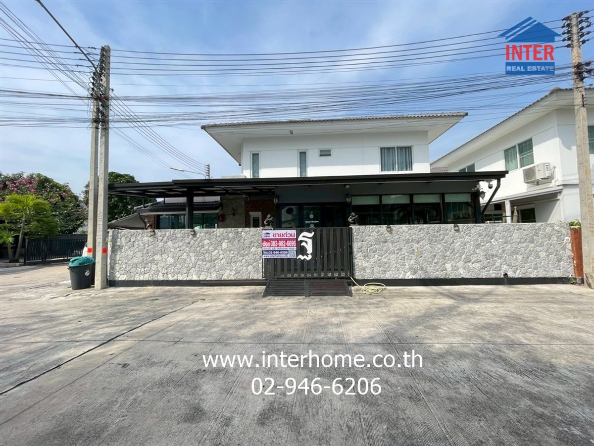 For SaleHousePattaya, Bangsaen, Chonburi : 2-story detached house, 43.8 sq m, Pruksa Nara Village. Nong Mon-Chonburi Soi 11, near Eastern Seaboard Nursing School, Sukhumvit Road, Saensuk Road, Mueang Chonburi, Chonburi