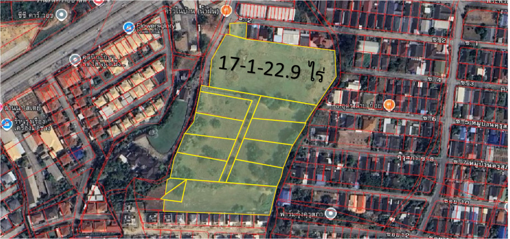 ขายที่ดินเชียงใหม่ : ขาย ที่ดิน เหมาะทำหมู่บ้านจัดสรร 17 ไร่ 1 งาน 22 ตรว ใกล้ โฮมโปรเชียงใหม่ สันทราย