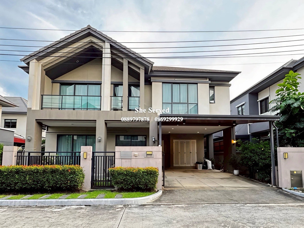 ให้เช่าบ้านพัฒนาการ ศรีนครินทร์ : ◈ Bangkok Boulevard Rama 9 ◈ North-facing house with no direct sunlight, Land size: 53.9 sq.wah • 4 bedrooms, 4 bathrooms • 2 parking spaces