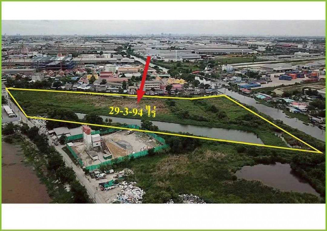 ขายที่ดินสมุทรปราการ สำโรง : ขาย ที่ดิน ผังสีม่วง บนถนนเทพารักษ์ กม 21 29 ไร่ 3 งาน 94 ตรว เหมาะทำโรงงาน