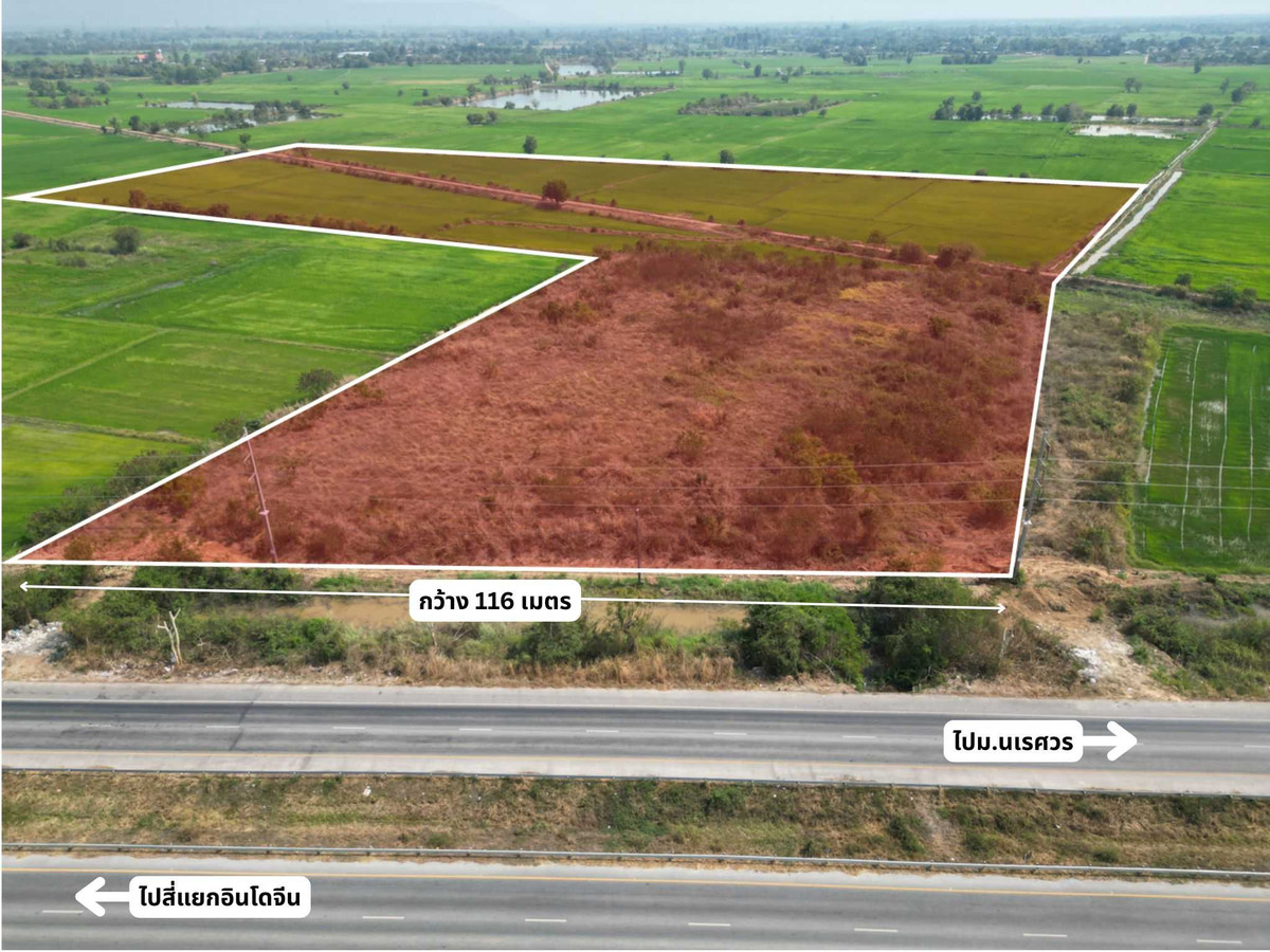 For SaleLandPhitsanulok : Prime Land for Sale: 47 Rai on Phitsanulok Bypass Road 116m Wide Frontage