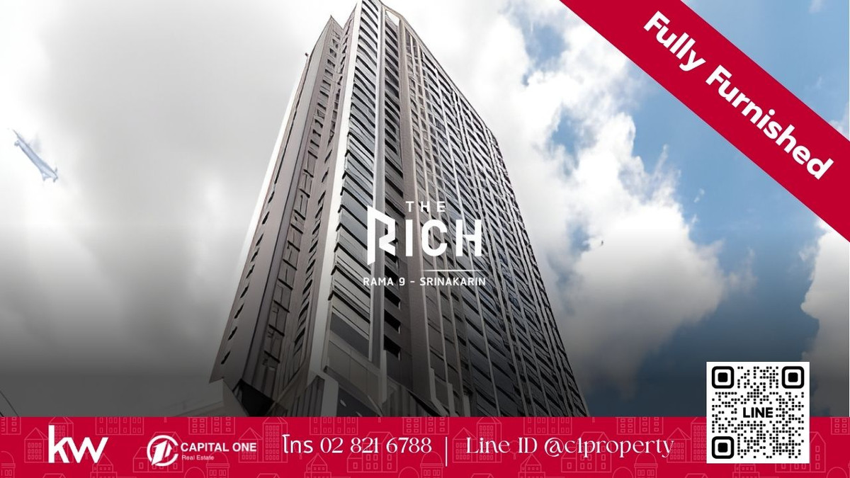 For RentCondoPattanakan, Srinakarin : 🏙️ For rent: The Rich Rama 9 – Srinakarin (The Rich Rama 9 - Srinakarin) ✨ Corner room, 16th floor, open view | New room, quiet, very private 🏙️🍃