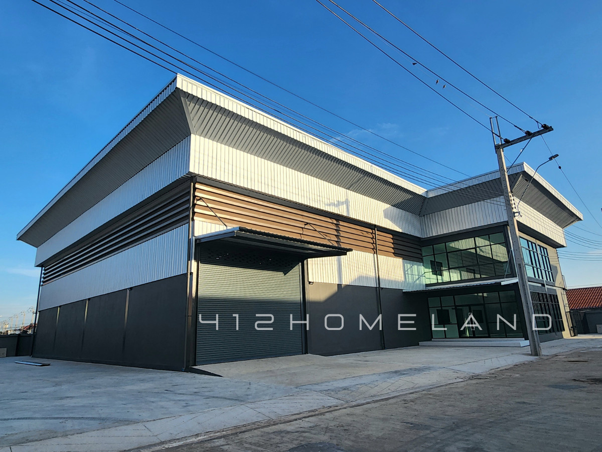 For SaleWarehouseSamut Prakan,Samrong : Newly built warehouse for sale, 729 sq m, area 1-0-18.7 rai, water and electricity ready, large cars can enter, easy to travel.