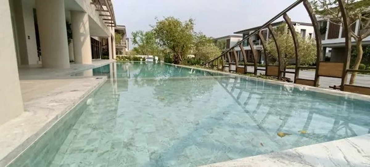 For RentHouseBangna, Bearing, Lasalle : HR3230 Luxury detached house for rent, Bangkok Boulevard Bangna KM.5, new house, 1 year | Corner plot | Fully furnished, ready to move in | Near ICS International School, only 500 m.