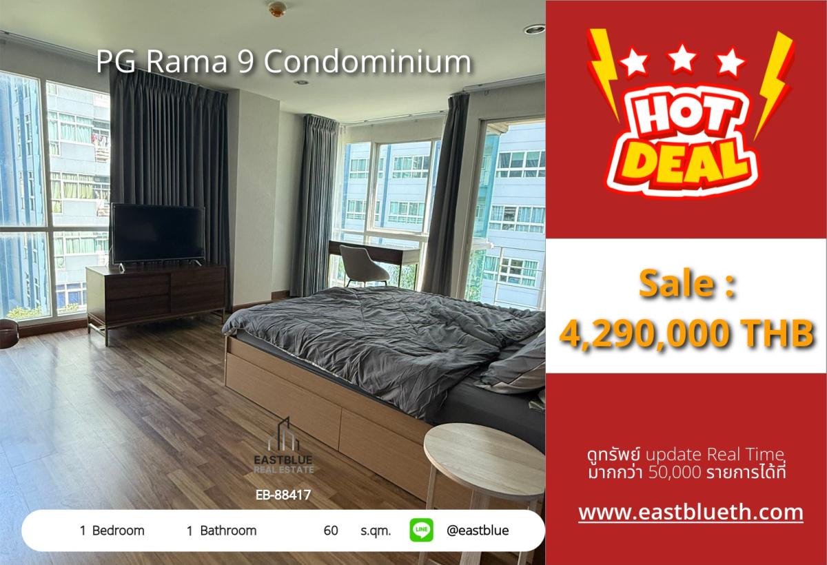 For SaleCondoRama9, Petchburi, RCA : 28/02/2026, Luxury condo 60 sq.m. in the heart of Rama 9 at an attractive price of only 4.29 million!
Ready to move in, close to BTS/MRT Rama 9, convenient for all travel!