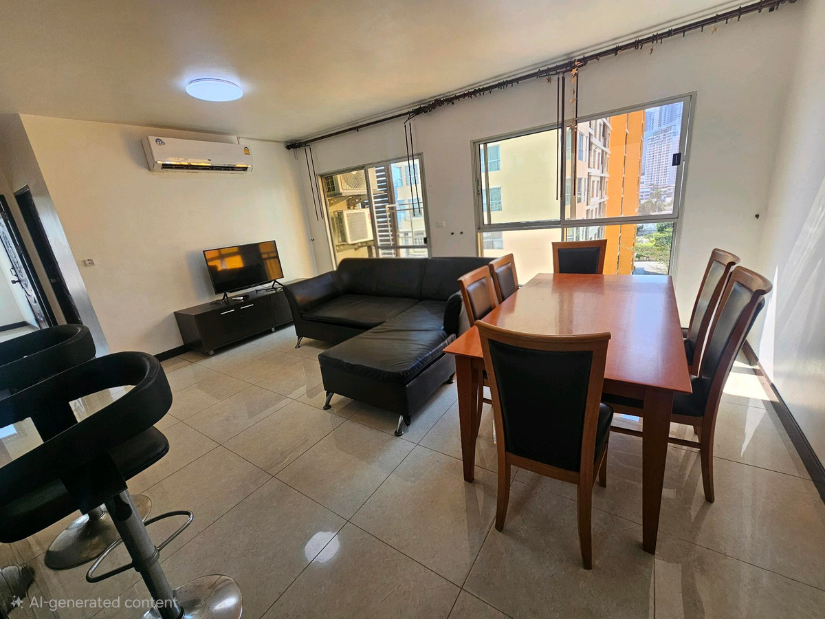 For RentCondoOnnut, Udomsuk : Buy new curtains for every room, beautiful room, cheap to rent, 2 bedrooms, 2 bathrooms, S&S Sukhumvit 101.