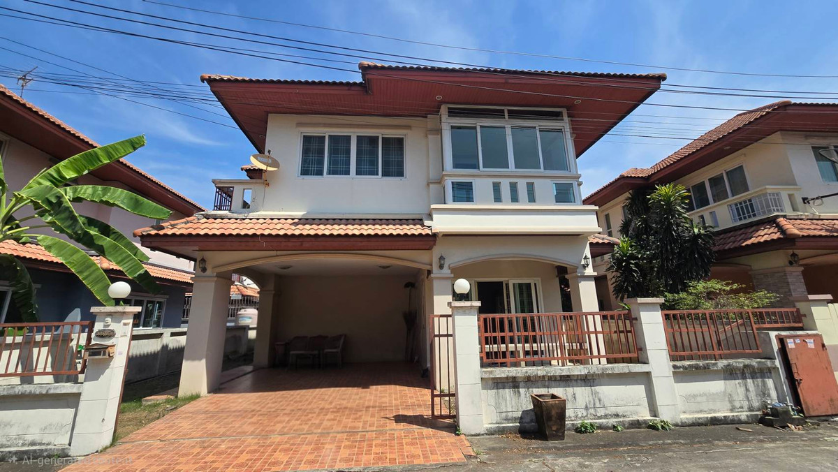 For SaleHousePathum Thani,Rangsit, Thammasat : 2-story detached house for sale, Than Mankong Village 1, Khlong Nueng, Khlong Luang, Pathum Thani, area 54.3 square wah, usable area 193 square meters, 3 bedrooms, 3 bathrooms, parking for 2 cars in the house.