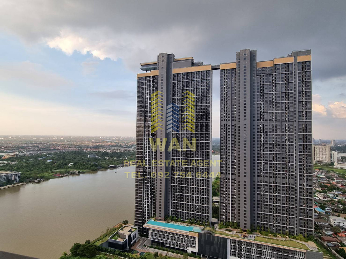 For SaleCondoRattanathibet, Sanambinna : Cheap sale, The politan rive, 46th floor, size 30 sq m, river view, fully furnished, ready to move in.