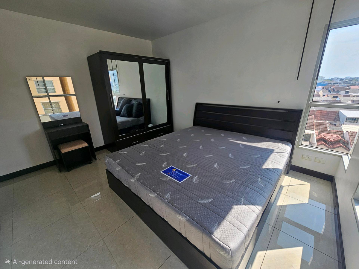 For RentCondoOnnut, Udomsuk : Buy new curtains for every room, beautiful room, cheap to rent, 2 bedrooms, 2 bathrooms, S&S Sukhumvit 101.