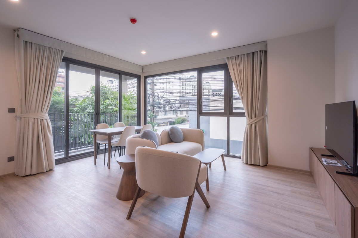 For SaleCondoRama9, Petchburi, RCA : 2 bedroom condo, ready to move in, in the heart of the research center | PYNN SOONVIJAI 🕊️ Pinn Research Center