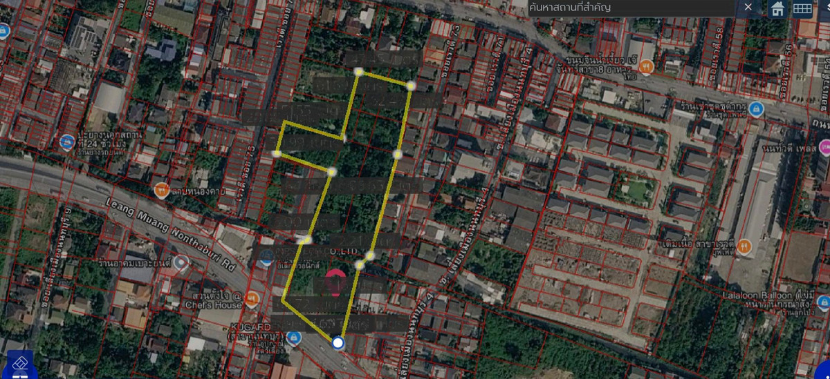 For SaleLandNonthaburi, Bang Yai, Bangbuathong : Land for sale, prime location next to the bypass road, Mueang District, Nonthaburi Province.