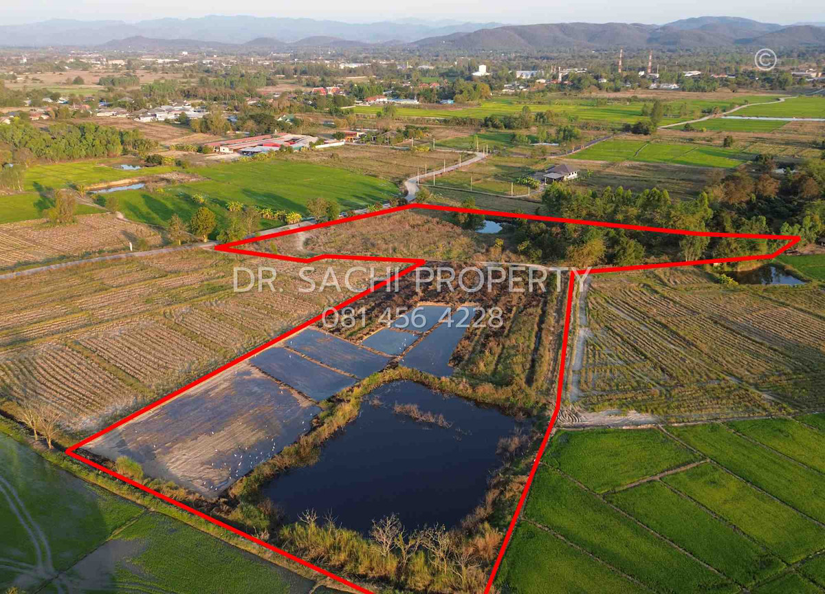 For SaleLandLamphun : Beautiful land for sale 13-0-19.3 rai near CPRAM Lamphun, near Lamphun city, only 10 minutes.