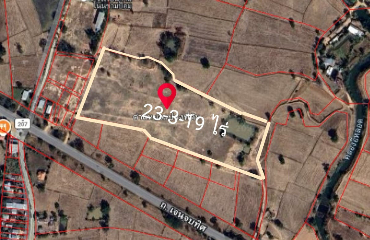 For SaleLandKhon Kaen : Land for sale in Khon Kaen, large plot, area 23-3-19 rai, Jenchaptit Road, Nong Song Hong District.