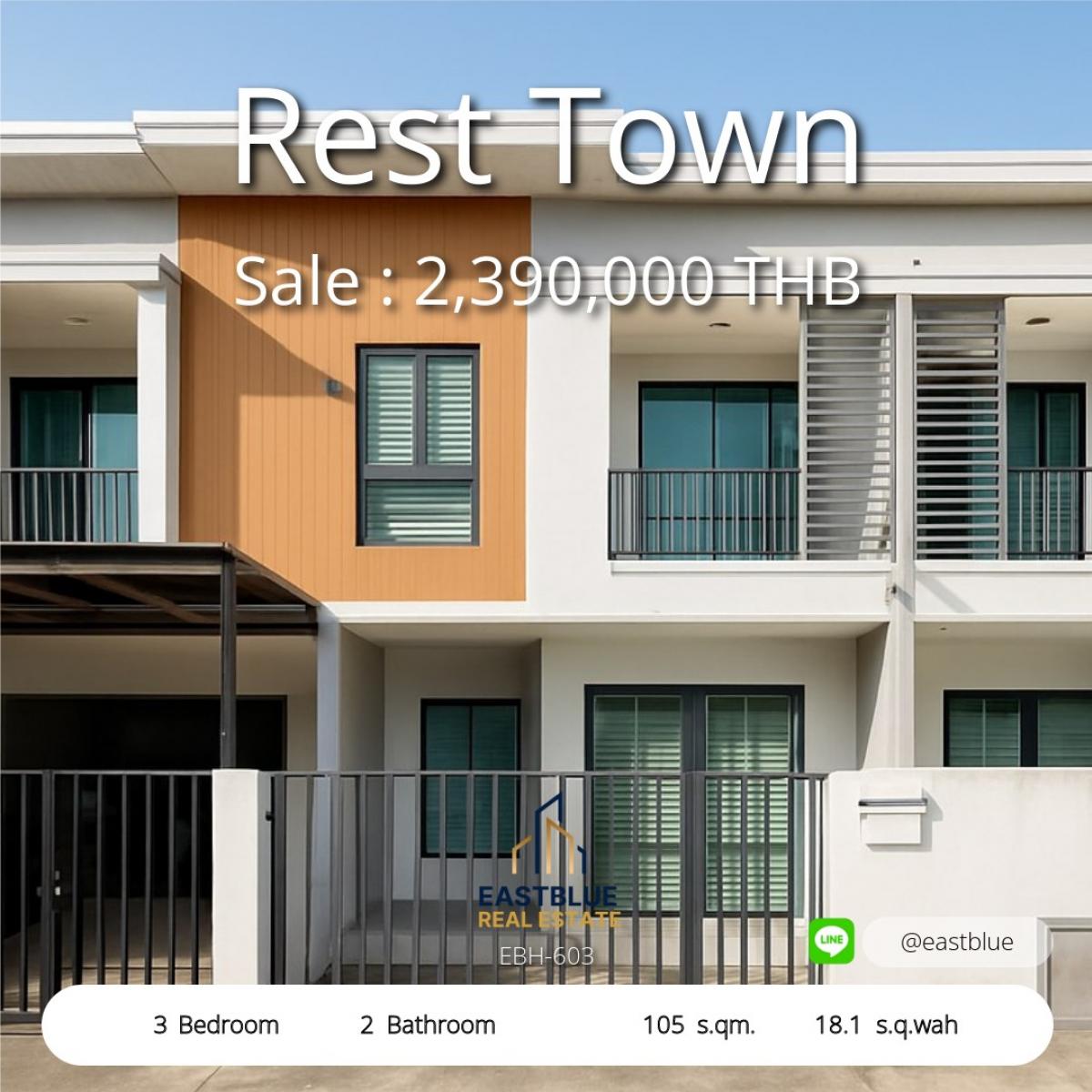 ขายทาวน์โฮมลาดกระบัง สุวรรณภูมิ : 28/02/2026, บ้านเดี่ยว 3 ห้องนอน พร้อมพื้นที่กว้าง 105 ตรม. 
ราคาเพียง 2.39 ล้าน ใกล้สนามบินสุวรรณภูมิ