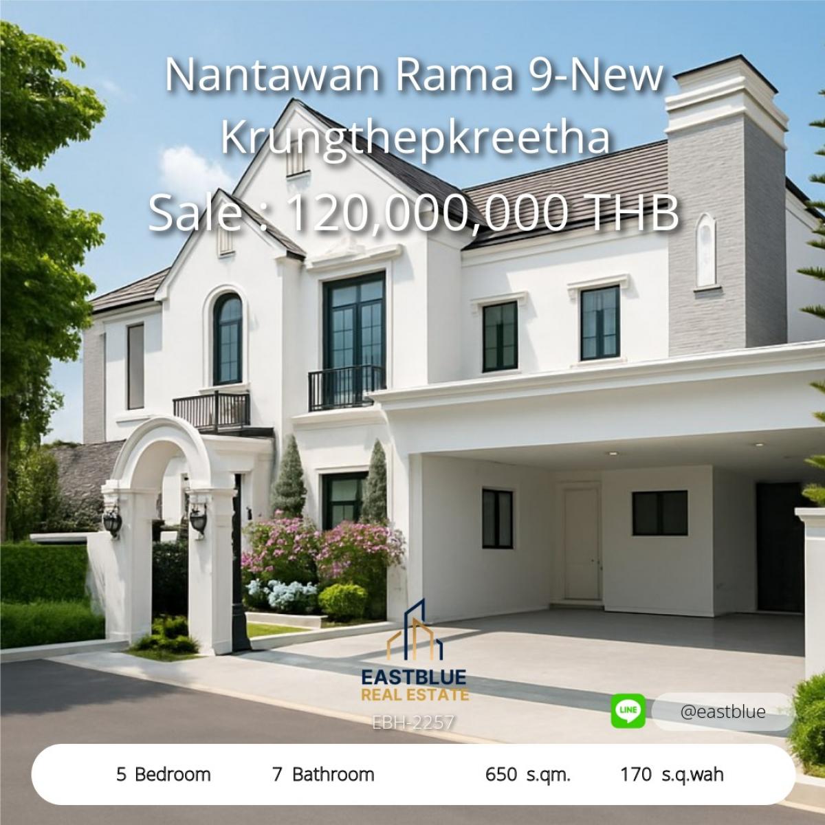 ขายบ้านพัฒนาการ ศรีนครินทร์ : 28/02/2026, บ้านหรู 5 ห้องนอน บนที่ดินกว้าง 170 ตร.วา ย่านพระราม 9 
เช่าหรือซื้อได้ ราคาสุดพิเศษ ใกล้แหล่งธุรกิจครบครัน