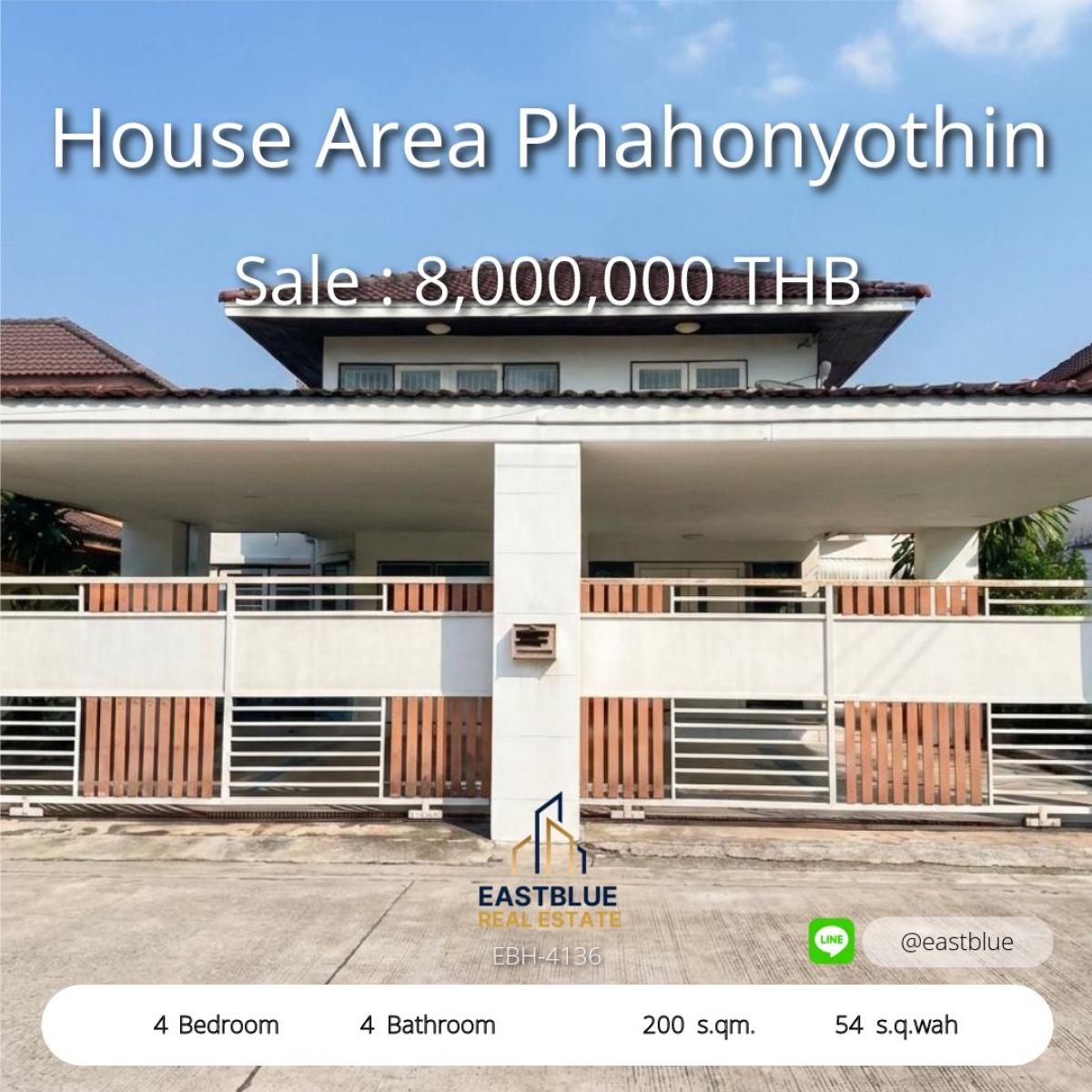 For SaleHouseKaset Nawamin,Ladplakao : 28/02/2026, บ้านสวย 4 ห้องนอน ใจกลางเมือง พหลโยธินพร้อมที่ดิน 54 ตรว. 
ลงทุนคุ้มค่า ราคาขายเพียง 8 ล้าน รับโอกาสทองวันนี้!