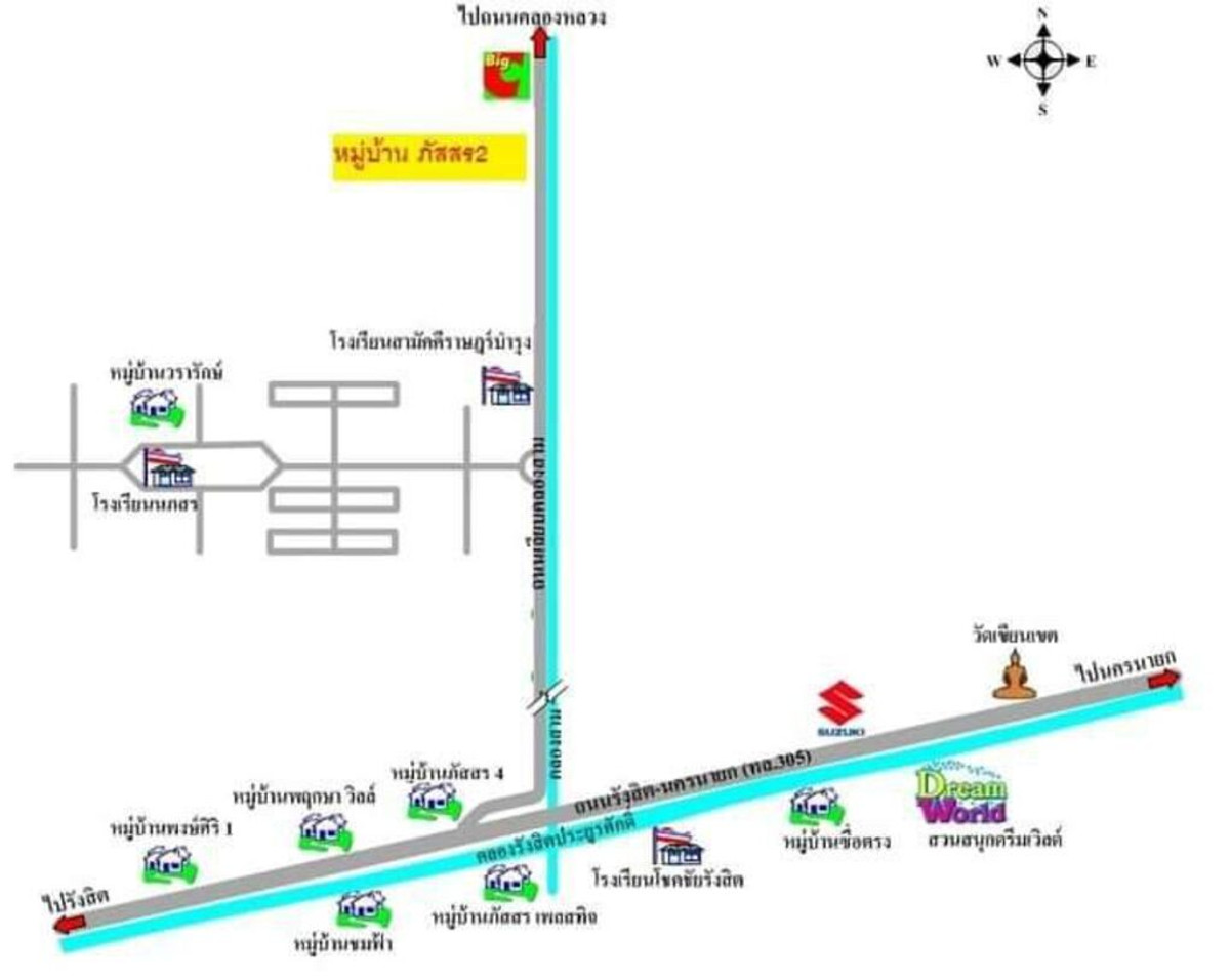 ให้เช่าบ้านปทุมธานี รังสิต ธรรมศาสตร์ : ให้เช่า ภัสสร 2 คลอง 3 เลขที่ 34/293 (เลี้ยงสัตว์ได้)(ทำโฮมออฟฟิศได้)