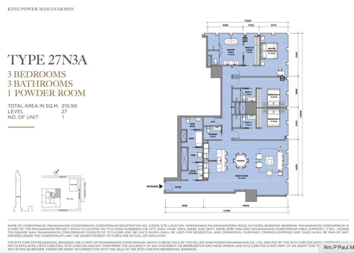 ขายคอนโดสาทร นราธิวาส : ขายคอนโด  เดอะ ริซท์ คาร์ลตัน เรสซิเดนเซส วิวสวย ชั้นสูง ห้องมุม หน้ากว้าง BTS-ช่องนนทรี สีลม เขต บางรัก กรุงเทพ CX-108523