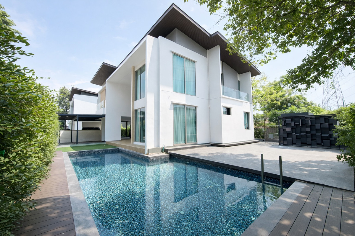 For RentHouseRama 2, Bang Khun Thian : For rent, luxury detached house, Nirvana Beyond Rama 2 project, with private swimming pool. Near Central Rama 2