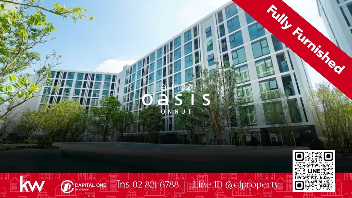 For RentCondoOnnut, Udomsuk : 💙 For rent 💙 Condo Atmoz Oasis On Nut, beautiful room, fully furnished, ready to move in. Near the BTS only 450 m. 🚆✨