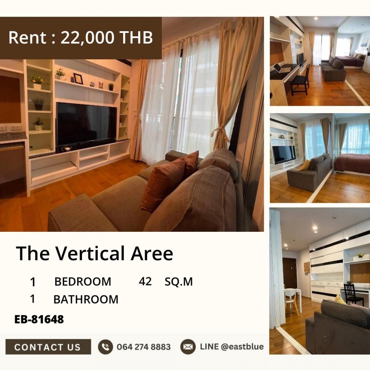 ให้เช่าคอนโดอารีย์ อนุสาวรีย์ : 07/03/2026, เช่าคอนโด The Vertical Ari 1นอน 42ตรม. ใกล้ BTS Ari 
ราคาเพียง 22,000 บาท/เดือน พร้อมสระว่ายน้ำและฟิตเนส!