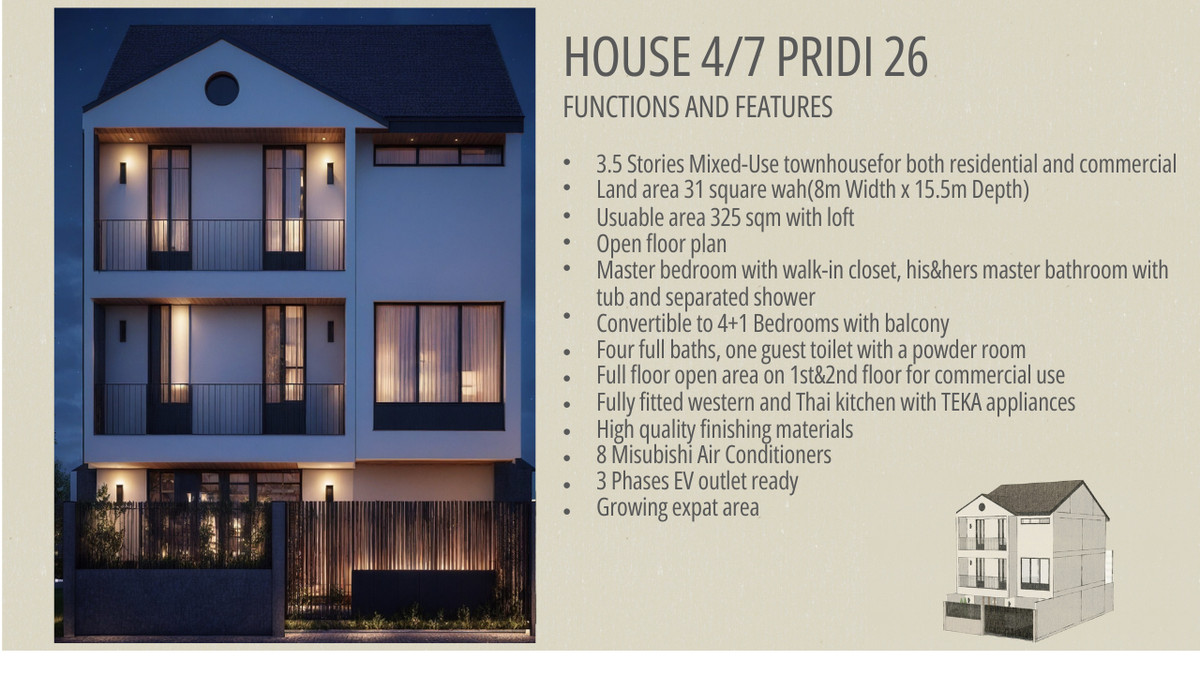 ทาวน์โฮมสุขุมวิท อโศก ทองหล่อ : ทาวน์เฮ้าส์ใหม่ ปรีดี26 เพียง 400 เมตรเดินถึงถนนสุขุมวิท 71 