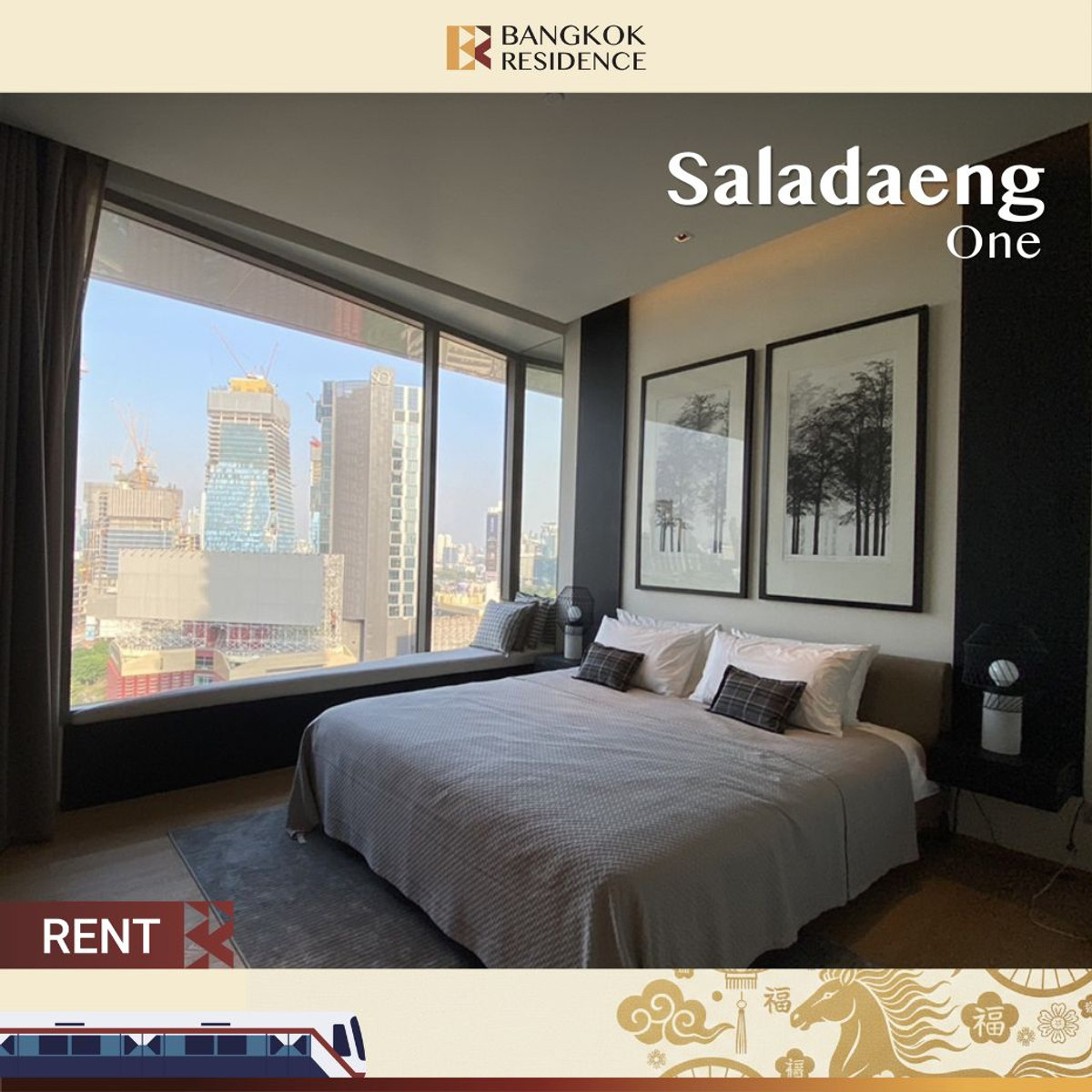 For RentCondoSilom, Saladaeng, Bangrak :  Rare Park View Residence in Saladaeng 🌷 Spacious & Elegant ⭐ 