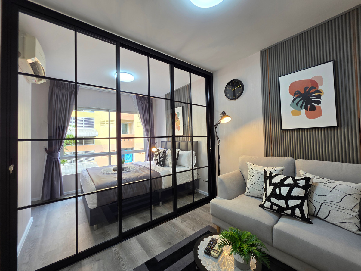 ขายคอนโดลาดพร้าว101 แฮปปี้แลนด์ : ขาย Plum Condo ลาดพร้าว101➡️ลุคแมนๆๆ มาคุยกัน✔️➿ ⏫ห้องมุม ✔️หัวเตียงไม่ติดใคร