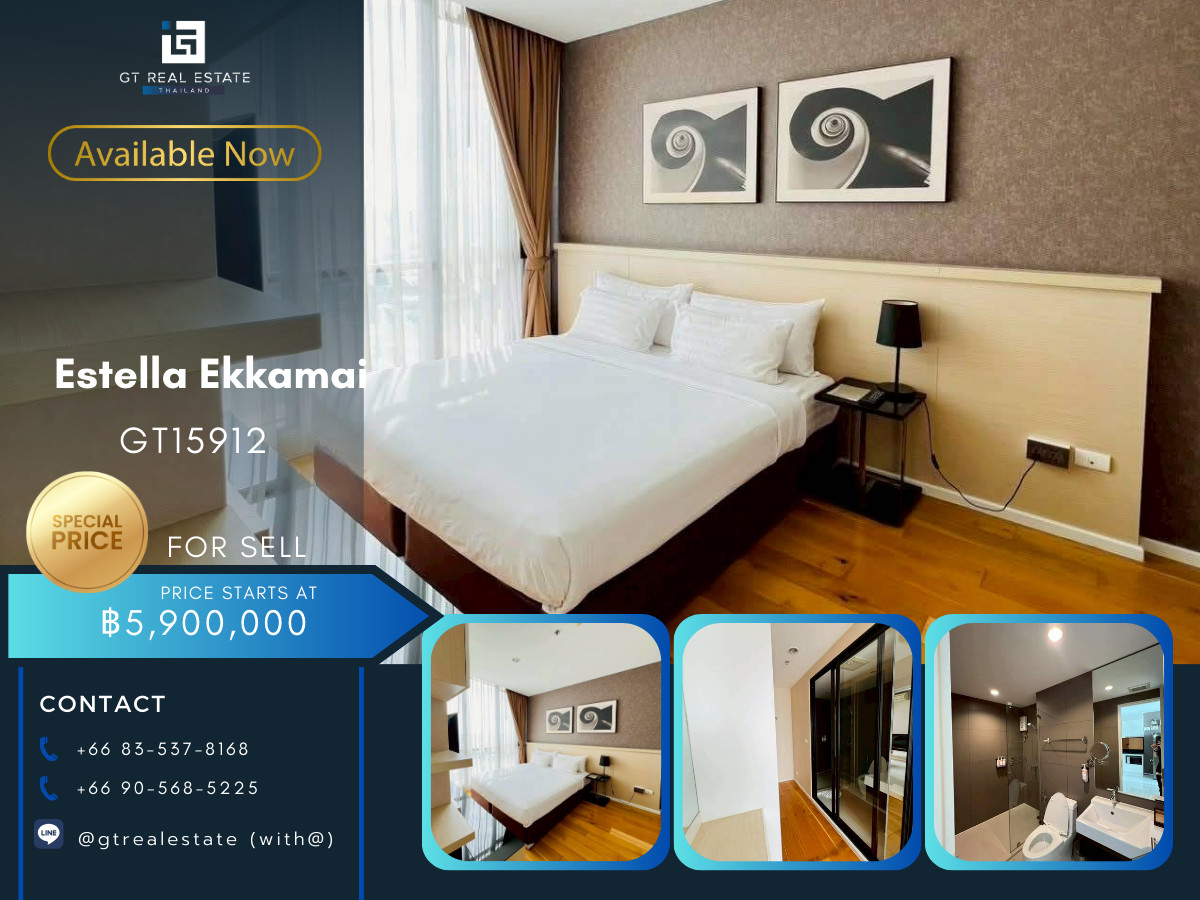 For SaleCondoSukhumvit, Asoke, Thonglor : Condo Estella Ekkamai, convenient travel, close to BTS, shuttle available, ready for sale!!