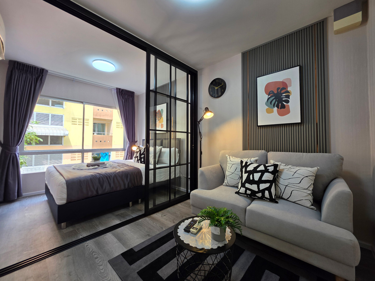 ขายคอนโดลาดพร้าว101 แฮปปี้แลนด์ : ขาย Plum Condo ลาดพร้าว101➡️ลุคแมนๆๆ มาคุยกัน✔️➿ ⏫ห้องมุม ✔️หัวเตียงไม่ติดใคร