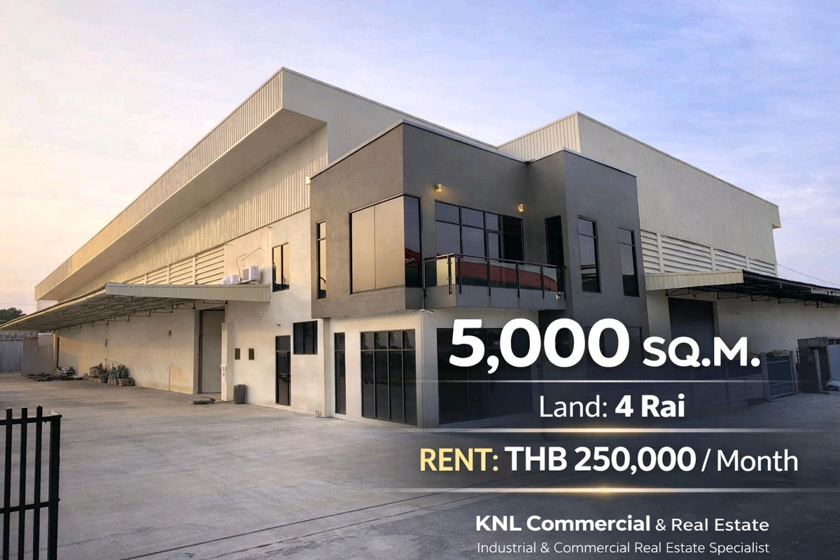 For RentFactoryMahachai Samut Sakhon : 🏭 Factory / warehouse for rent, Krathum Baen, Samut Sakhon 
, area over 5,000 sq m | 3-phase power 50 KVA | Trailer can enter | No common fees.