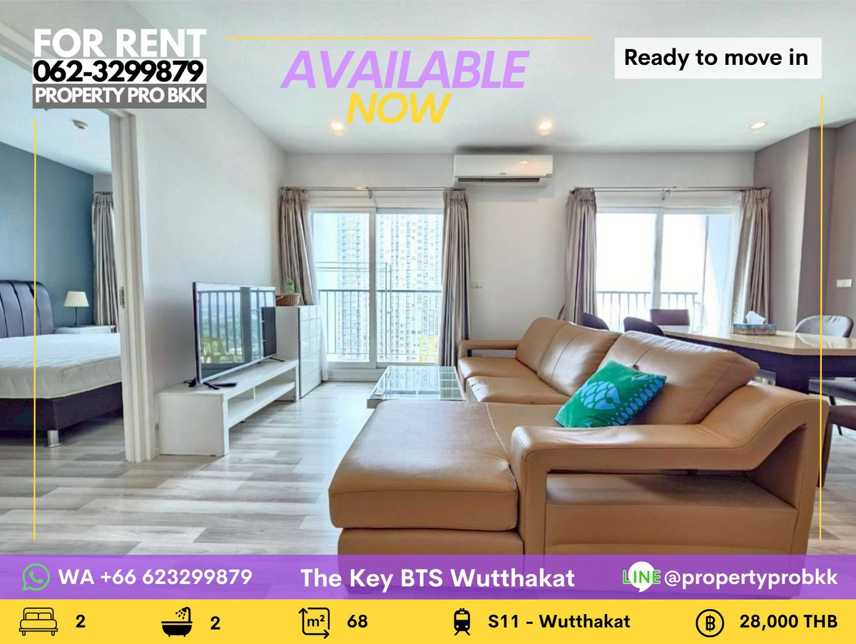 For RentCondoThaphra, Talat Phlu, Wutthakat : Work in Silom or Sathorn? Live Smarter Near BTS. 🌟 For Rent: The Key BTS Wutthakat – Spacious 2BR Combined Unit