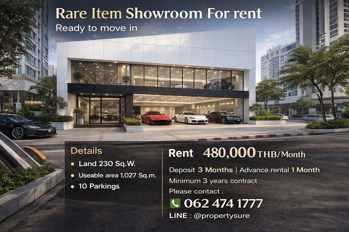 ให้เช่าโชว์รูมราชเทวี พญาไท : Rare Item Showroom For rent : ให้เช่าโชว์รูมรถยนต์ Ready to move in โชว์รูมพร้อมเช่าทำเลใจกลางเมืองพญาไท #ทำเลหายาก