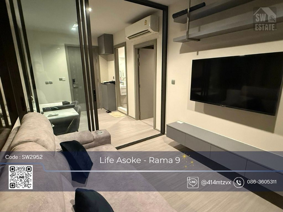 For RentCondoRama9, Petchburi, RCA : ✨️ Condo for rent Life Asoke - Rama 9, beautifully decorated, ready to move in ✨