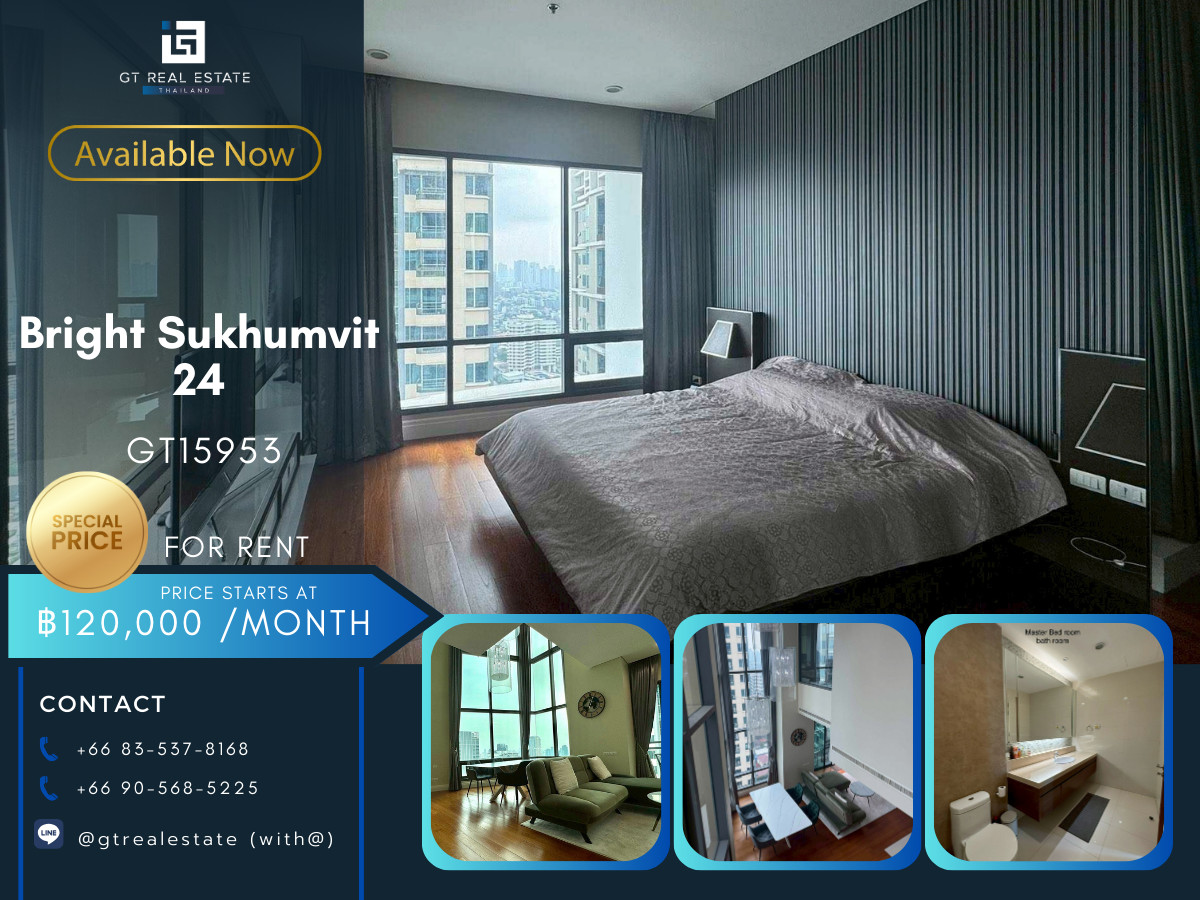 For RentCondoSukhumvit, Asoke, Thonglor : ✨ GT15953 | Condo Bright Sukhumvit 24, convenient travel, near BTS, there is a shuttle, beautiful room, fully furnished. Ready to move in!!