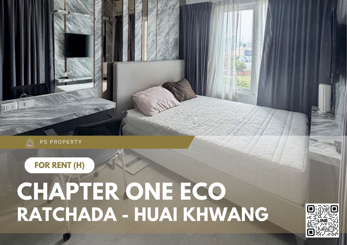 For RentCondoRatchadapisek, Huaikwang, Suttisan : For rent 📍 Chapter One Eco Ratchada - Huai Khwang 📍 Fully furnished with appliances. Near MRT Huai Khwang.