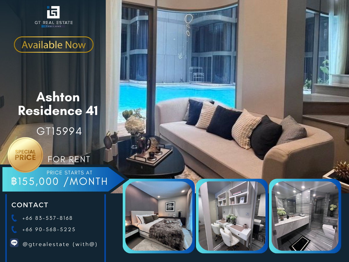For RentCondoSukhumvit, Asoke, Thonglor : ✨ GT15994 | Condo Ashton Residence 41, convenient travel, near BTS, there is a shuttle, beautiful room, beautifully decorated, fully furnished, ready to move in!!
