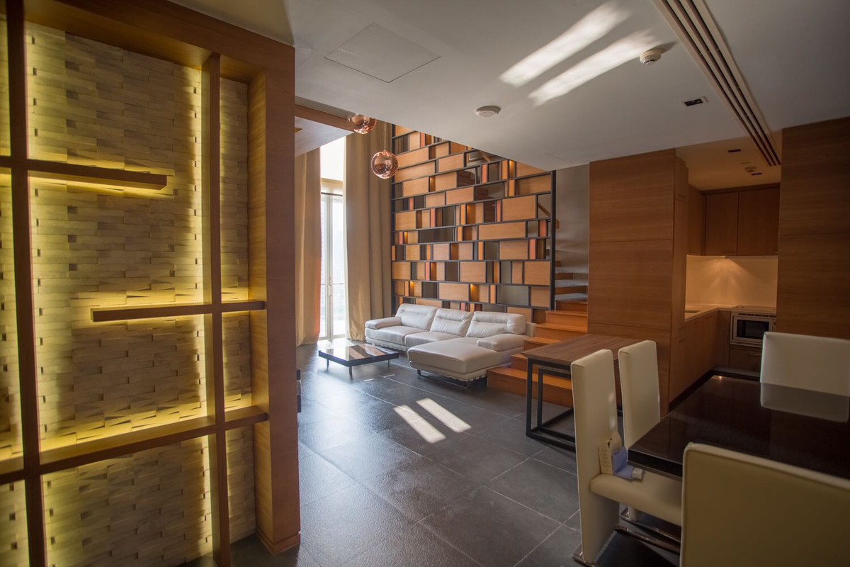 For RentCondoSathorn, Narathiwat : ✨🏢Luxury condo for rent Duplex in Sathorn area at Sukhothai Residence, 2 bedrooms, fully decorated, fully furnished, near MRT Lumpini.