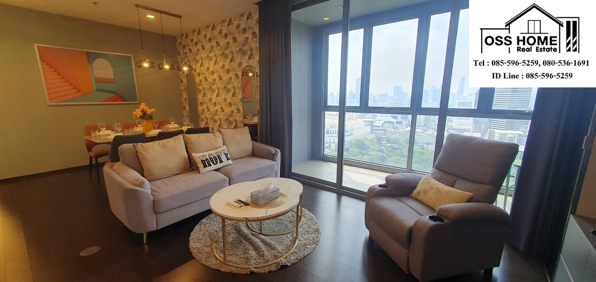 For RentCondoRatchathewi,Phayathai : KC117 Condo for sale for rent, The Line Ratchathewi (THE LINE Ratchathewi), size 3 bedrooms, 3 bathrooms, 34th floor, near BTS Ratchathewi, go to Siam station or walk Skywalk, convenient travel near the center of Bangkok. Surrounded by many department sto