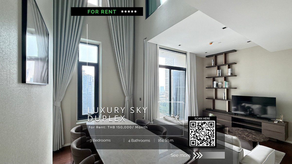 ให้เช่าคอนโดสุขุมวิท อโศก ทองหล่อ : The Hidden Gem: Ultra-Luxury "Sky Duplex"