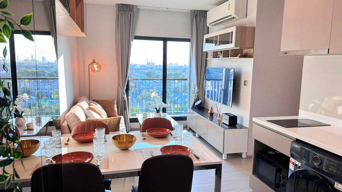 For RentCondoOnnut, Udomsuk : For rent, Life Sukhumvit 62, 2 bedrooms, 2 bathrooms, size 50 sq m, fully furnished, ready to move in, very beautiful room.