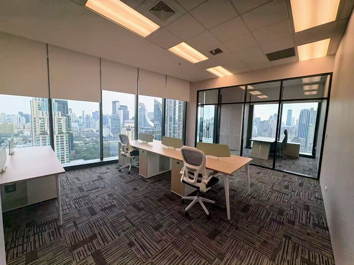 For RentOfficeWitthayu, Chidlom, Langsuan, Ploenchit : For RENT Serviced Office OK Space @PIER 111 55sqm Ready to Move Near BTS Chit Lom Central World Pratunam Siam Paragon