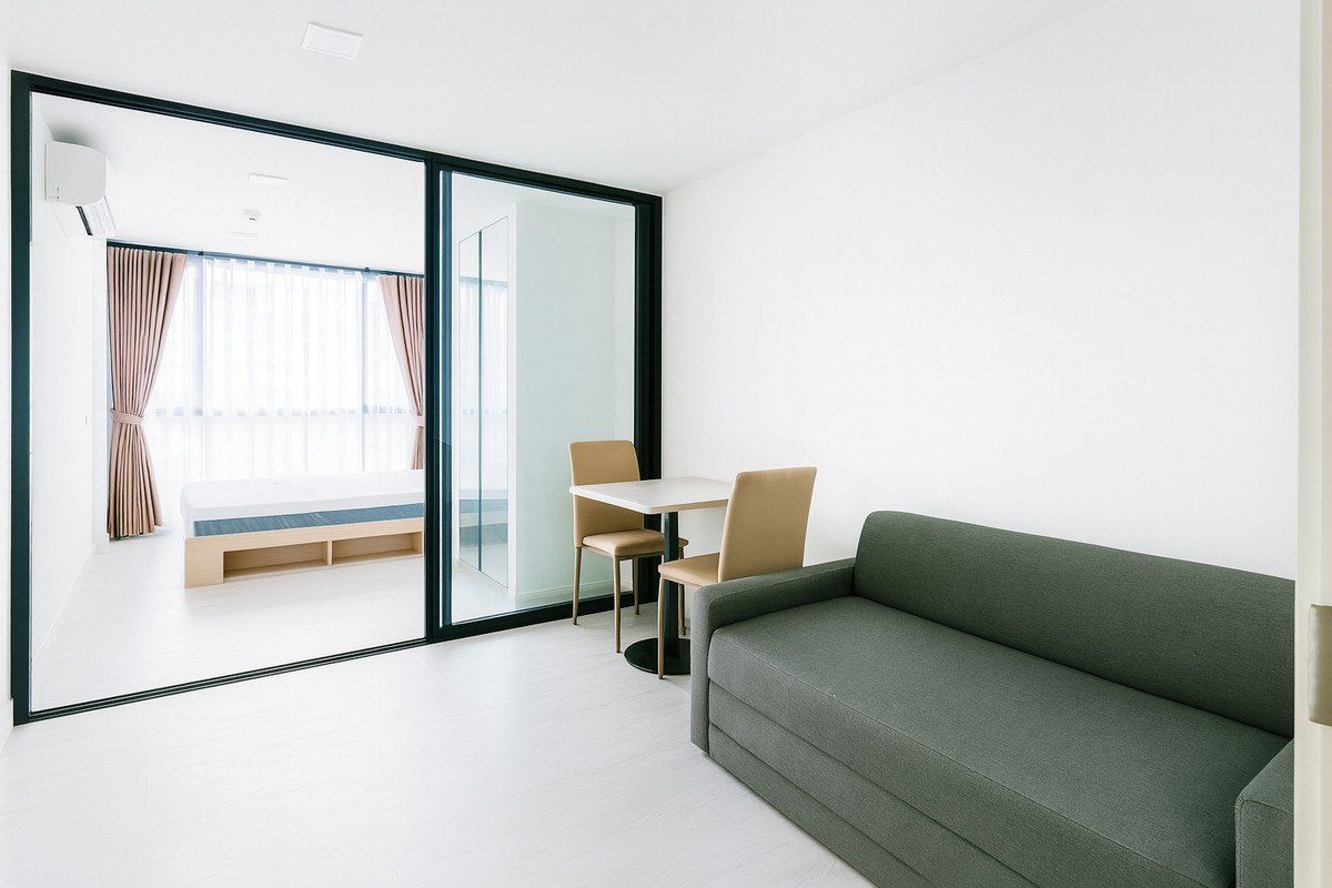 For RentCondoBangna, Bearing, Lasalle : Condo for rent Atmoz Tropicana Bangna (26 sq m.), fully furnished, near the BTS.