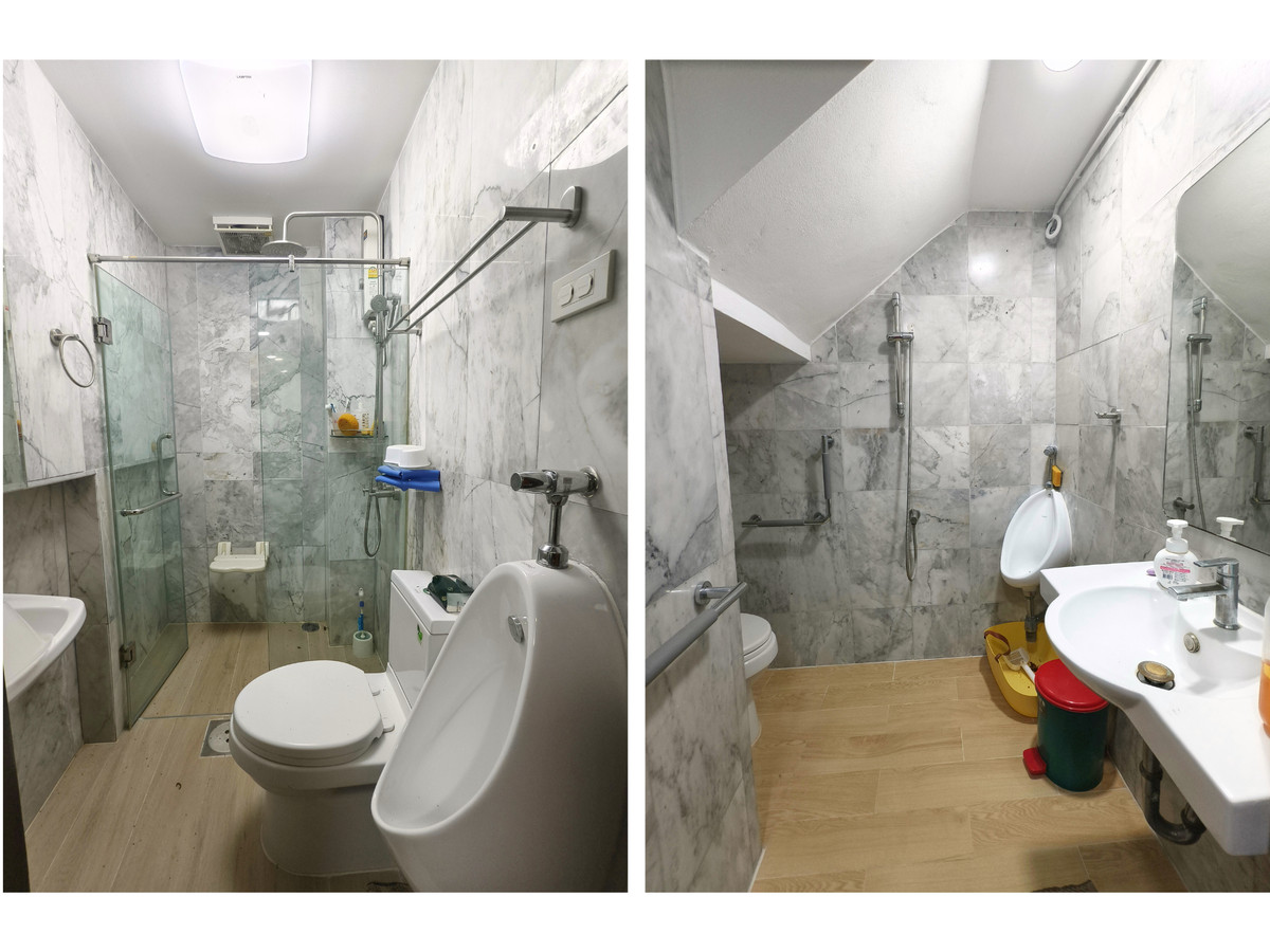 For SaleTownhomeRatchadapisek, Huaikwang, Suttisan : Twin house for sale, Supalai Ville Ratchada 32, width 10 meters, with bedroom on the ground floor. There is a maids room, parking for 4 cars, EV Charge, 4 bedrooms, 6 bathrooms, 51.5 sq m, next to a guardhouse.