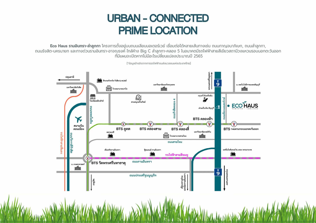 ขายบ้านปทุมธานี รังสิต ธรรมศาสตร์ : บ้านเดี่ยวคุ้มค่าเกินราคา หลังมุม ตกแต่งพร้อมอยู่  ติดถนนเลียบมอเตอร์เวย์ และ BTS ลำลูกกา(ในอนาคต) เดินทางง่ายสะดวกในทุกๆ วัน ที่ อีโค เฮ้าส์ วงแหวน-ลำลูกกา