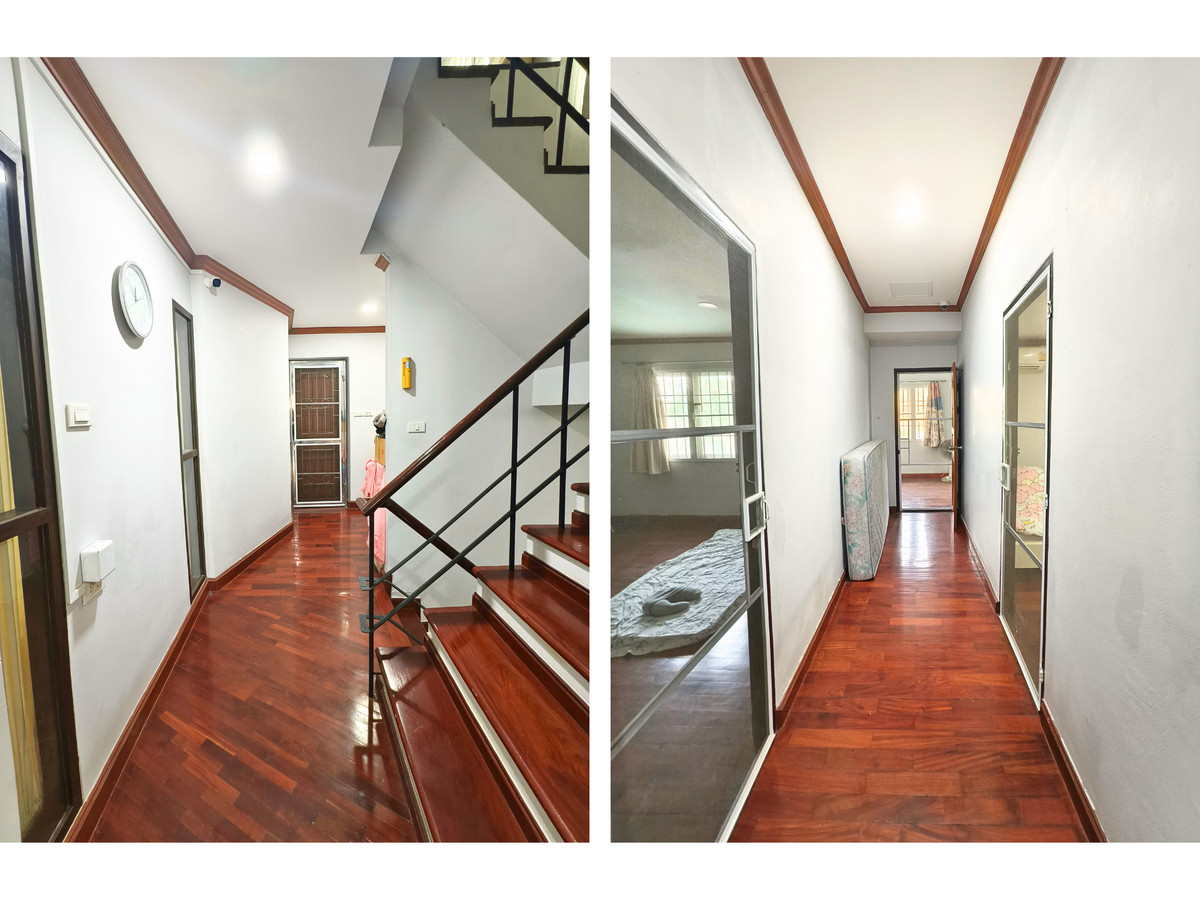 For SaleTownhomeRatchadapisek, Huaikwang, Suttisan : Twin house for sale, Supalai Ville Ratchada 32, width 10 meters, with bedroom on the ground floor. There is a maids room, parking for 4 cars, EV Charge, 4 bedrooms, 6 bathrooms, 51.5 sq m, next to a guardhouse.