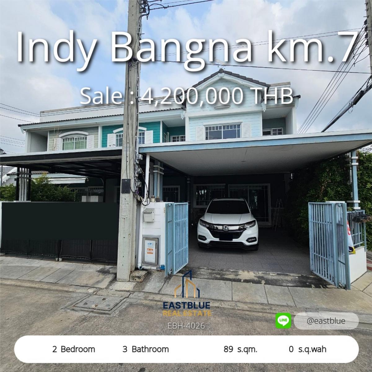 For SaleTownhomeBangna, Bearing, Lasalle : 28/02/2026, ขายบ้านทาวน์โฮม Indy Bangna 2 ห้องนอน 3 ห้องน้ำ 
เริ่มต้นชีวิตหรู สะดวกใกล้ BTS สายสีเขียว กม.7