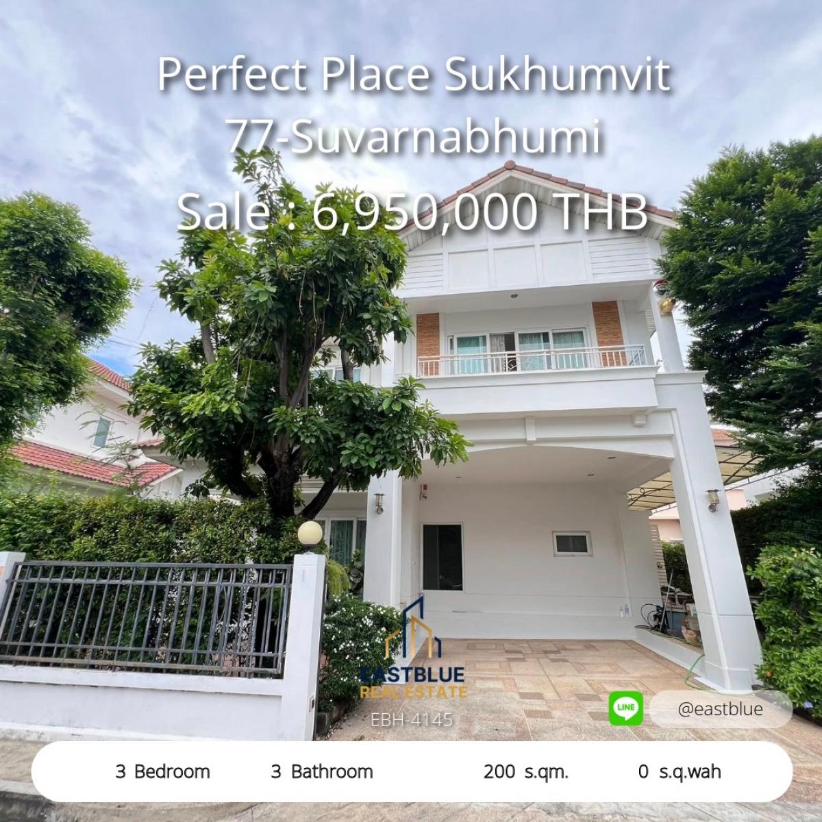 ขายบ้านลาดกระบัง สุวรรณภูมิ : 28/02/2026, บ้านพร้อมอยู่ Perfect Place Sukhumvit 77 ใกล้สุวรรณภูมิ 3 ห้องนอน ราคาสุดคุ้ม 
เช่าหรือซื้อได้ ลงตัวทุกไลฟ์สไตล์ เริ่ม 45,000 บาท/เดือน